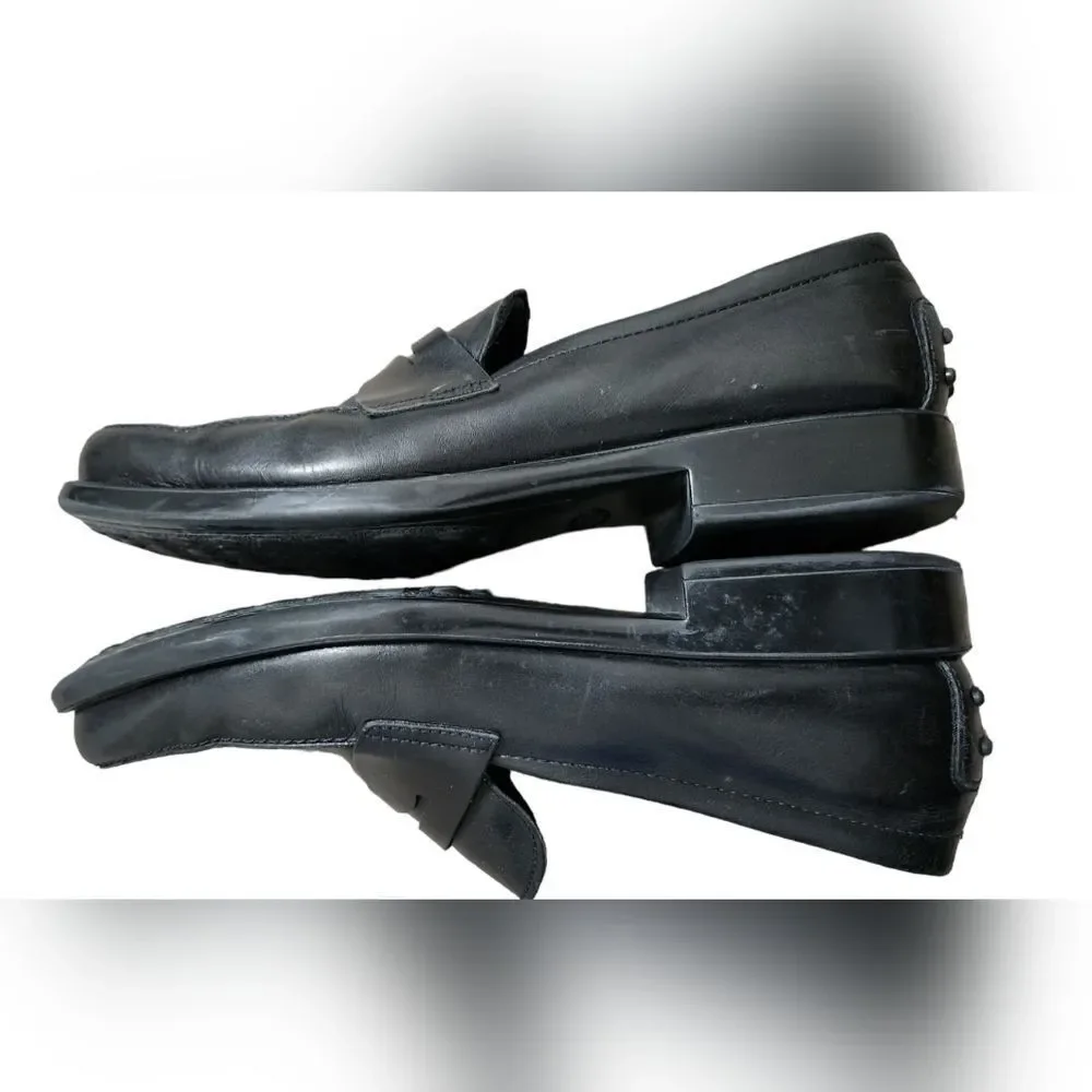 Tod's Men's Black Leather Penny Loafers size 10